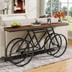 Tribesigns 70.9-inch Narrow Console Table With Bicycle Metal Base, Long Sofa Table Behind Couch For Living Room Entrance -Tribesigns Sales Store GUEST af48d870 0fbd 4de4 8ff3 37d9dff4190b