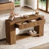 Tribesigns 59" Console Table, 2-Drawer Farmhouse Entryway Table With Storage Shelf, Sofa Table Behind Couch For Hallway, Living Room, Foyer