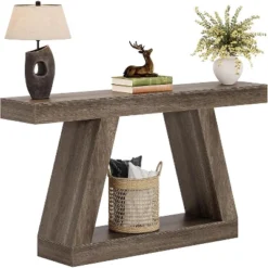 Tribesigns 55.12-Inch Farmhouse Console Table With Storage, Industrial Wooden Sofa Table -Tribesigns Sales Store GUEST b12dd27c 5a7e 49dd b6c7 797709e55a2f