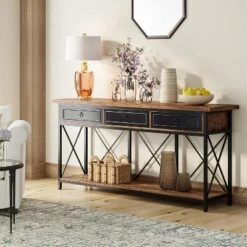 Tribesigns 70.9" Farmhouse Console Table With 3 Drawers, Narrow Long Sofa Foyer Table With Storage Shelf For Entryway, Hallway -Tribesigns Sales Store GUEST b16573df 4d56 4dbf a60d 3aea558526ce