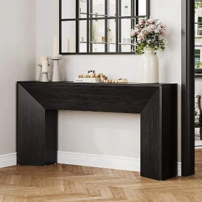 Tribesigns Console Table For Entryway, 63“Extra Long Black Wooden Sofa Table For Living Room, Modern Hallway Foyer Table For Entrance, Easy Assembly 5 Tribesigns Console Table For Entryway, 63“Extra Long Black Wooden Sofa Table For Living Room, Modern Hallway Foyer Table For Entrance, Easy Assembly - Image 5