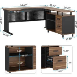 Tribesigns L-Shaped Office Desk, 62.99" Executive Desk With File Cabinet -Tribesigns Sales Store GUEST b40f954f bc7c 43d3 8f66 a6b1d250141a