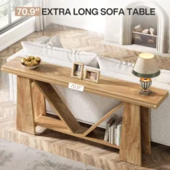 70.9" Farmhouse Wood Console Table -Tribesigns Sales Store GUEST b4412039 b75b 48d1 865a 8b23d86f8280
