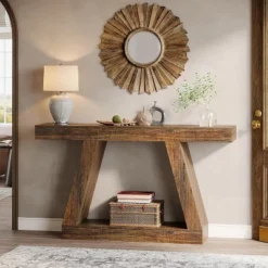 Tribesigns 55.12-Inch Farmhouse Console Table With Storage, Industrial Wooden Sofa Table -Tribesigns Sales Store GUEST b67ce484 efc0 4060 85f8 c01c7af320c7