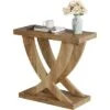 Tribesigns Wood End Side Table, Nightstand With Cross Fishtail Support
