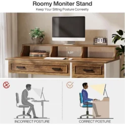 Tribesigns Modern Computer Desk With Drawers & Hutch, Executive Desk With Storage Door Cabinet And Monitor Stand For Home Office -Tribesigns Sales Store GUEST b8812a0f 4732 44c4 a923 e10967d8f078