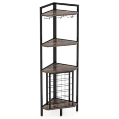 Tribesigns Corner Home Bar Racks, 4-Tier Liquor Shelf With Glass Holder -Tribesigns Sales Store GUEST b92db6d4 e584 4c34 9065 6571a24a00f5