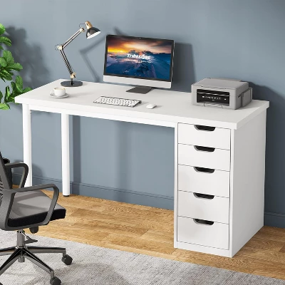 Tribesigns Computer Desk With 5 Drawers, 47 Inches Modern Simple Home Office Desk Study Writing Table For Small Spaces 13 Tribesigns Computer Desk With 5 Drawers, 47 Inches Modern Simple Home Office Desk Study Writing Table For Small Spaces - Image 13