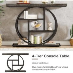 Tribesigns Industrial 4-Tier 41.3" Console Table With Circle Base -Tribesigns Sales Store GUEST bae772b2 434c 4554 94a8 9fe278d1f3d9