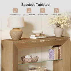 Tribesigns 55-Inch Sofa Table, 3-Tier Farmhouse Console Table With Glass Storage Shelf For Living Room, Entryway, Couch, Hallway, Foyer 13 Tribesigns 55-Inch Sofa Table, 3-Tier Farmhouse Console Table With Glass Storage Shelf For Living Room, Entryway, Couch, Hallway, Foyer -Tribesigns Sales Store GUEST bb968cc8 c235 4fb1 ae1b 11db8c25f327
