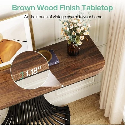 Tribesigns Console Table, Entryway Table With Geometric Metal Base, 39" Small Sofa Accent Table For Home 6 Tribesigns Console Table, Entryway Table With Geometric Metal Base, 39" Small Sofa Accent Table For Home - Image 6