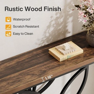 Tribesigns 47" Console Table Sofa Table With Unique Butterfly Metal Base, Foyer Accent Table For Living Room, Entryway, Hallway 5 Tribesigns 47" Console Table Sofa Table With Unique Butterfly Metal Base, Foyer Accent Table For Living Room, Entryway, Hallway - Image 5