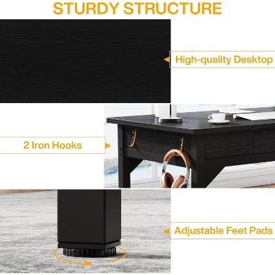 Tribesigns 78.7" Extra Long Computer Desk Double Desk With 2 Drawers For Home Office 8 Tribesigns 78.7" Extra Long Computer Desk Double Desk With 2 Drawers For Home Office - Image 8