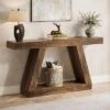 Tribesigns 55.12-Inch Farmhouse Console Table With Storage, Industrial Wooden Sofa Table