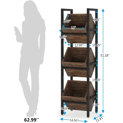 Tribesigns 3 Tier Wooden Freestanding Floor Bottle Rack, Wobble-Free Liquor Storage Stand, Liquor Bottle Organizer For Kitchen, Cellar 2 Tribesigns 3 Tier Wooden Freestanding Floor Bottle Rack, Wobble-Free Liquor Storage Stand, Liquor Bottle Organizer For Kitchen, Cellar - Image 2