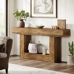 Tribesigns Farmhouse 2-Tier 63" Console Table With U-Shaped Base For Living Room 17 Tribesigns Farmhouse 2-Tier 63" Console Table With U-Shaped Base For Living Room -Tribesigns Sales Store GUEST bddc882d 05d0 4348 8976 39b9d64982b3
