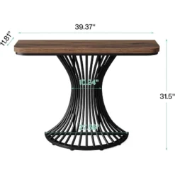 Tribesigns Console Table, Entryway Table With Geometric Metal Base, 39" Small Sofa Accent Table For Home