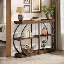 Tribesigns 41.3" Industrial 3-Tier Entryway Table With Arched Metal Frame And Storage Shelves -Tribesigns Sales Store GUEST bede0c85 ac8c 49cf a304 f9960c0d84d6