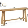 Tribesigns Solid Wood Console Table, 63-Inch Long Farmhouse Entryway Table, Sofa Console Behind Couch, For Living Room, Hallway, Entrance, Brown