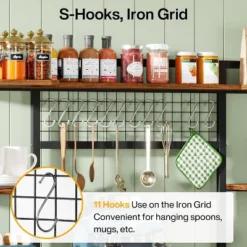 Tribesigns 55" Kitchen Hutch Cabinet Microwave Stand With 11 Hooks, 5-tier Baker’s Rack With Storage Shelf -Tribesigns Sales Store GUEST c08dddd3 d12f 4f95 9bb6 4faee6416bbb