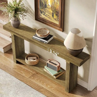 Tribesigns 70.9"Solid Wood Console Table, Farmhouse Entryway Accent Table For Living Room, Entrance, Hallway, Foyer, Dark Brown 7 Tribesigns 70.9"Solid Wood Console Table, Farmhouse Entryway Accent Table For Living Room, Entrance, Hallway, Foyer, Dark Brown - Image 7