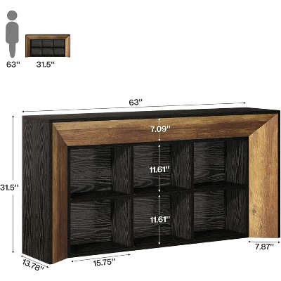 Tribesigns 63" Console Tables, Farmhouse Entryway Table With 6 Storage Cubes, Sofa Tables For Living Room, Hallway 2 Tribesigns 63" Console Tables, Farmhouse Entryway Table With 6 Storage Cubes, Sofa Tables For Living Room, Hallway - Image 2