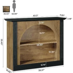 Tribesigns 3-Tier Console Table, 43.3"Entryway Table TV Console With Arch Storage For Hallway, Living Room, Brown Black