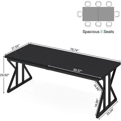 Tribesigns 78.7-Inch Executive Desk, Computer Desk For Home Office, Black 2 Tribesigns 78.7-Inch Executive Desk, Computer Desk For Home Office, Black - Image 2