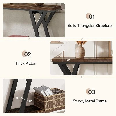 Tribesigns 70.9-Inch Narrow Long Entryway Console Table, 2-Tier Industrial Sofa Table Behind Couch For Hallway, Living Room, Foyer 7 Tribesigns 70.9-Inch Narrow Long Entryway Console Table, 2-Tier Industrial Sofa Table Behind Couch For Hallway, Living Room, Foyer - Image 7