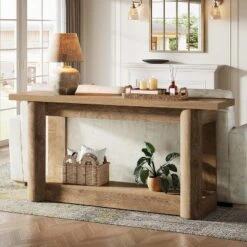 Tribesigns 63"Farmhouse Console Table, Narrow Long Sofa Table Behind The Couch, 2-Tier Storage Entryway Furniture For Living Room -Tribesigns Sales Store GUEST c6cf2428 08ad 40ed 99ed bc7212f81fd6