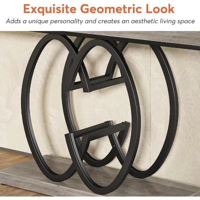 Tribesigns 55" Console Entryway Table With Geometric Metal Base 4 Tribesigns 55" Console Entryway Table With Geometric Metal Base - Image 4