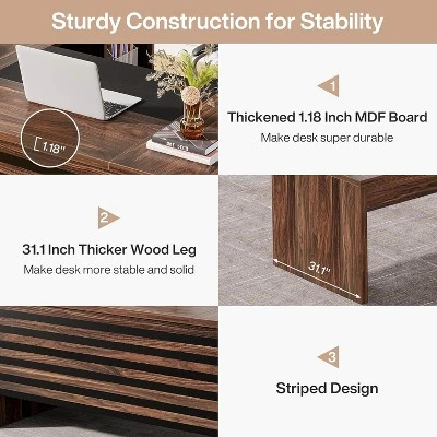 Tribesigns 62.2" Large Executive Desk With Mobile File Cabinet, L-Shaped Office Desk With Storage Shelves 8 Tribesigns 62.2" Large Executive Desk With Mobile File Cabinet, L-Shaped Office Desk With Storage Shelves - Image 8