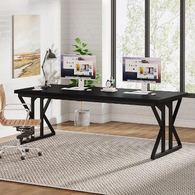 Tribesigns 78.7-Inch Executive Desk, Computer Desk For Home Office, Black 7 Tribesigns 78.7-Inch Executive Desk, Computer Desk For Home Office, Black - Image 7