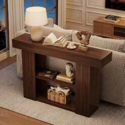 Tribesigns 53" Console Table For Entryway, 3-Tier Entryway Table Behind Sofa Couch With Storage Shelves, For Home Living Room Hallway,Brown -Tribesigns Sales Store GUEST c80afbfb db16 45b6 9beb eeef516303ce
