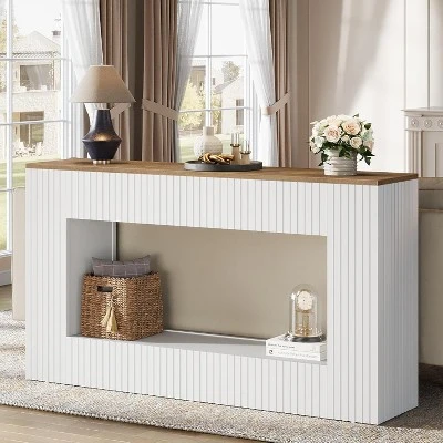 Tribesigns Modern Console Table, 55" Wood Entryway Table With Storage, Narrow Long Sofa Table Behind Couch Table For Living Room, Hallway 3 Tribesigns Modern Console Table, 55" Wood Entryway Table With Storage, Narrow Long Sofa Table Behind Couch Table For Living Room, Hallway - Image 3