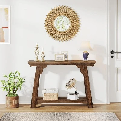 Tribesigns 2-Tier Narrow Wooden Console Table 4 Tribesigns 2-Tier Narrow Wooden Console Table - Image 4