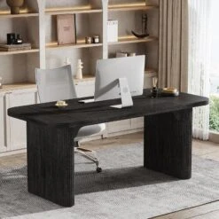 Tribesigns 62" Executive Desk, Large Office Computer Desk With Double Pedestal, Modern Simple Rectangle Writing Table For Home Office -Tribesigns Sales Store GUEST ce1ccd45 fc07 4c72 b8fb 89bbd1320e92