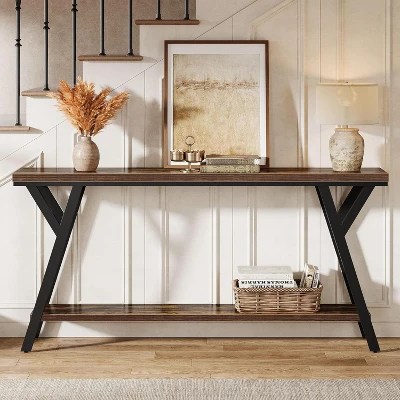 Tribesigns 70.9-Inch Narrow Long Entryway Console Table, 2-Tier Industrial Sofa Table Behind Couch For Hallway, Living Room, Foyer 4 Tribesigns 70.9-Inch Narrow Long Entryway Console Table, 2-Tier Industrial Sofa Table Behind Couch For Hallway, Living Room, Foyer - Image 4