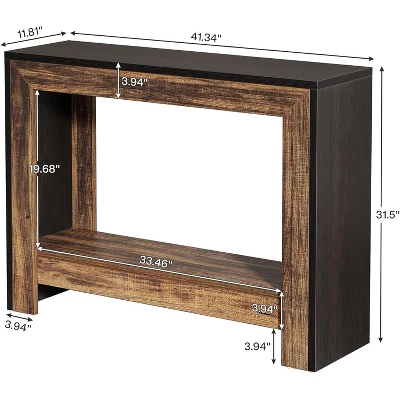 Tribesigns 41.3" Farmhouse Console Table Wood Entryway Table, Narrow Sofa Table Behind Couch With Storage Shelves 2 Tribesigns 41.3" Farmhouse Console Table Wood Entryway Table, Narrow Sofa Table Behind Couch With Storage Shelves - Image 2