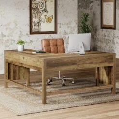 Tribesigns L-Shaped Executive Desk, 59 X 55-in Corner Computer Desk With Reinforced Panels, Farmhouse Workstation Furniture For Home Office -Tribesigns Sales Store GUEST d0c2e481 a53c 4c6b 9ae9 a1b6a86b23eb