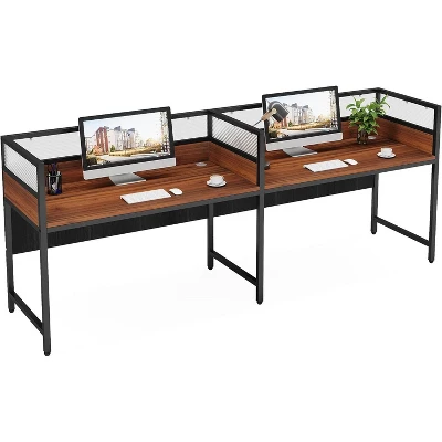 Tribesigns 94.48" Two-Person Office Desk With Privacy Panel, Long Computer Office Double Desk 9 Tribesigns 94.48" Two-Person Office Desk With Privacy Panel, Long Computer Office Double Desk - Image 9