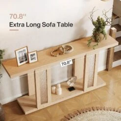 Tribesigns 71"Long Console Table, Farmhouse Sofa Console Behind Couch With Acrylic Legs, 2-Tier Entry Table For Hallway, Foyer, Living Room, Natural 9 Tribesigns 71"Long Console Table, Farmhouse Sofa Console Behind Couch With Acrylic Legs, 2-Tier Entry Table For Hallway, Foyer, Living Room, Natural -Tribesigns Sales Store GUEST d26c244a 876f 47ec 89ce 2f4d2a500c47