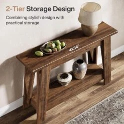 Tribesigns 41.3" Wood Console Table, 2-Tier Entryway Table With Storage, Sofa Table Behind Couch For Living Room, Hallway, Foyer -Tribesigns Sales Store GUEST d37aabad 55bb 481f 8eaa c7ef9f474e4b