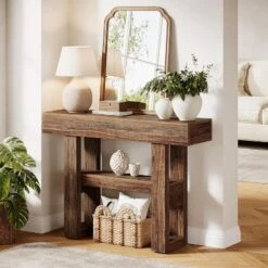 Tribesigns 41.34-Inch Farmhouse Console Table, 2-Tier Narrow Sofa Table Behind The Couch -Tribesigns Sales Store GUEST d4107eb9 ba2a 4ca9 b8da a443ddbbb514