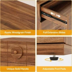 Tribesigns Nightstand With 3 Drawers, Mid-Century Modern Night Stand With Storage For Bedroom, End Table With Solid Handles, Walnut Brown -Tribesigns Sales Store GUEST d5201182 8798 4d7c b460 4306b5aa3159