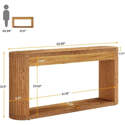 Tribesigns 63" Console Table For Entryway, Narrow Wood Sofa Table Behind Couch For Entrance, Hallway, Foyer 1 Tribesigns 63" Console Table For Entryway, Narrow Wood Sofa Table Behind Couch For Entrance, Hallway, Foyer