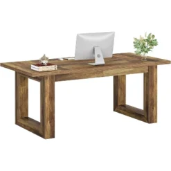 Tribesigns 63-Inch Executive Computer Desk, Industrial Writing Table With Solid Wooden Base For Home Office -Tribesigns Sales Store GUEST d7cbf16d aa7e 4cf6 ad51 41a58fa443bb