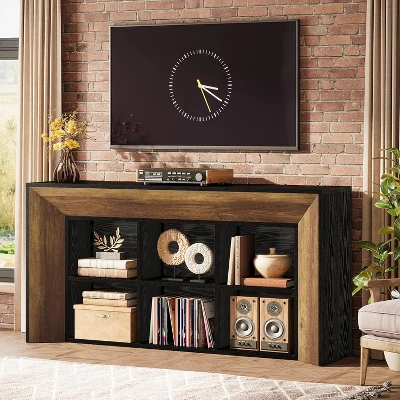 Tribesigns 63" Console Tables, Farmhouse Entryway Table With 6 Storage Cubes, Sofa Tables For Living Room, Hallway 3 Tribesigns 63" Console Tables, Farmhouse Entryway Table With 6 Storage Cubes, Sofa Tables For Living Room, Hallway - Image 3