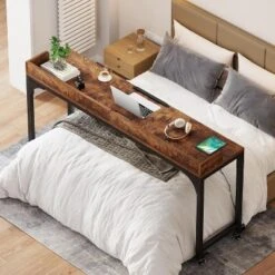 Tribesigns Queen Size Overbed Table, Over Bed Desk With Adjustable Tilt Stand, Mobile Laptop Cart Computer Desk For Home And Hospital -Tribesigns Sales Store GUEST d896f341 95fe 4177 8133 547e52d0a641