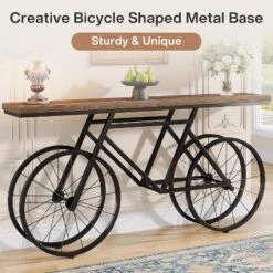 Tribesigns 70.9-inch Narrow Console Table With Bicycle Metal Base, Long Sofa Table Behind Couch For Living Room Entrance -Tribesigns Sales Store GUEST dab8767d 4aeb 458b be79 13fc0608224c